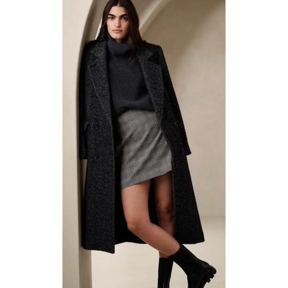NWT Women's Banana Republic Wool Blend Academia Plaid Mini Skirt size 14 Preppy - Picture 1 of 6